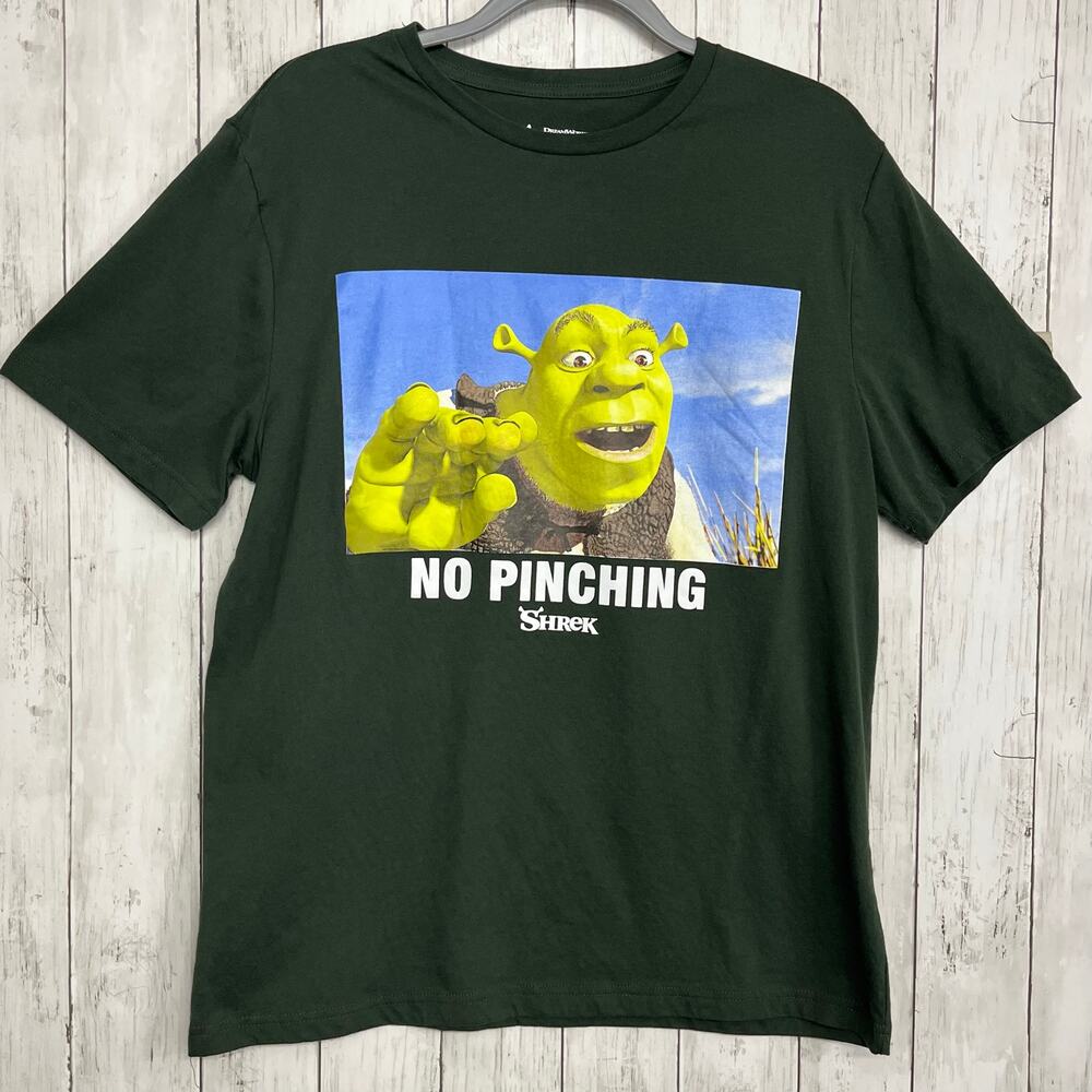 Hybrid Apparel Green Shrek No Pinching Short Sleeve Cotton Blend T-Shirt Large